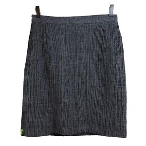 Tamotsu New York Textured Argyle Stretch Lined Pencil Skirt Career Gray Size 14